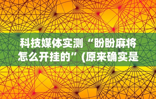 科技媒体实测“盼盼麻将怎么开挂的”(原来确实是有挂) 