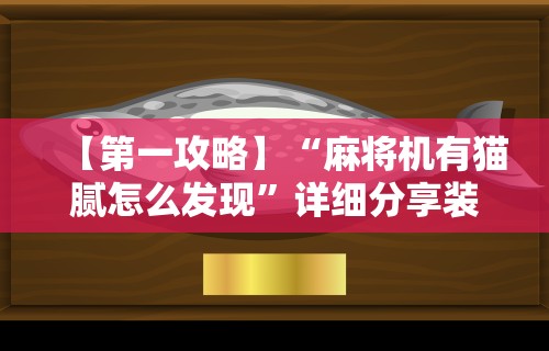 【第一攻略】“麻将机有猫腻怎么发现”详细分享装挂步骤教程