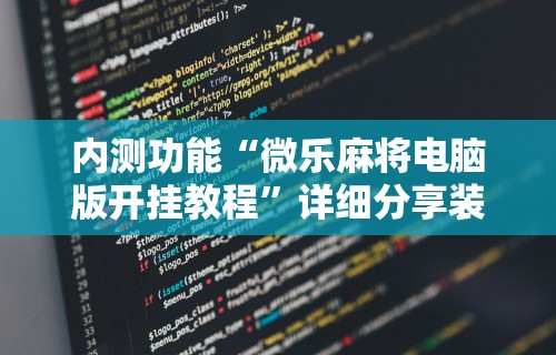 内测功能“微乐麻将电脑版开挂教程”详细分享装挂步骤教程