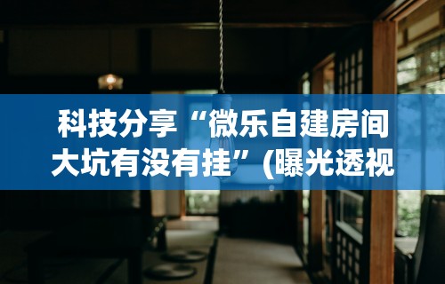 科技分享“微乐自建房间大坑有没有挂	”(曝光透视必备猫腻)