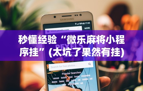 秒懂经验“微乐麻将小程序挂	”(太坑了果然有挂)