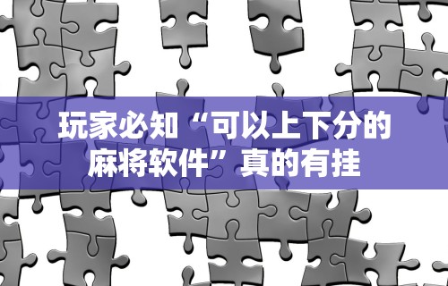 玩家必知“可以上下分的麻将软件”真的有挂