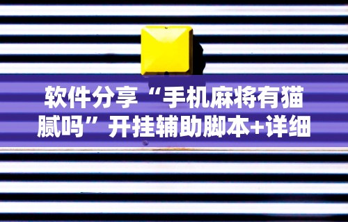 软件分享“手机麻将有猫腻吗	”开挂辅助脚本+详细开挂安装教程