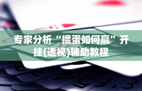 专家分析“掼蛋如何赢”开挂(透视)辅助教程