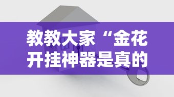 教教大家“金花开挂神器是真的吗”详细开挂安装教程