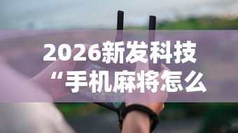 2026新发科技“手机麻将怎么玩能赢	”辅助工具插件,揭秘技巧开挂